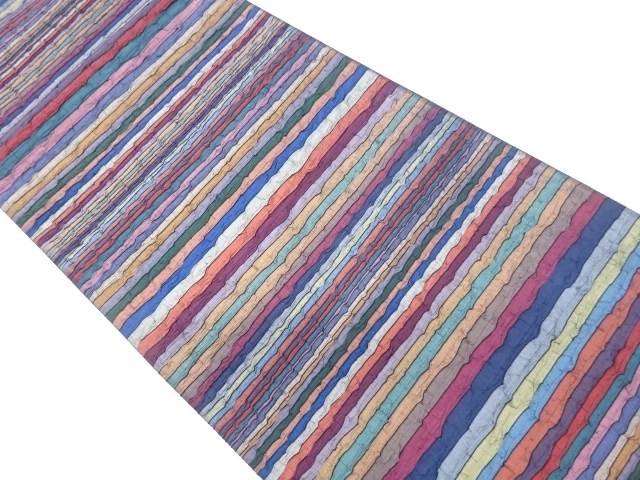 JAPANESE FUKURO OBI / MATELASSE / WOVEN STRIPE